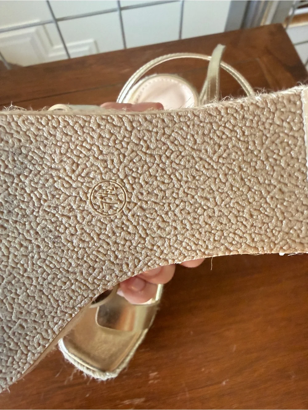Gold H-Strap Espadrille Wedges - Viral TikTok Find - Sz 7.5
